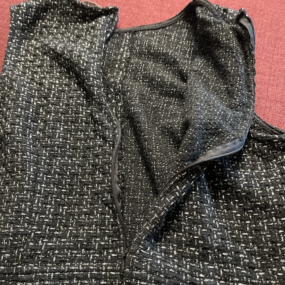 Loft Women Sleeveless Dress Size 4 Black /gray - Picture 10 of 11